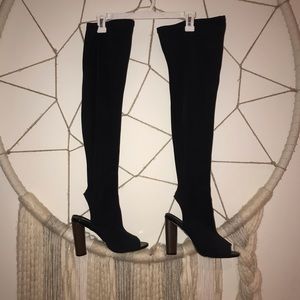 Barely worn black over the knee boots